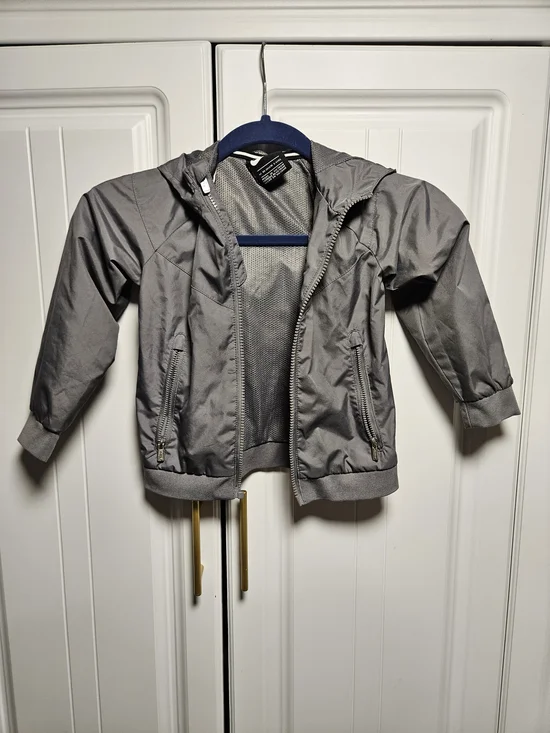 Nike Kids' Hooded Windbreaker Jacket - Gray