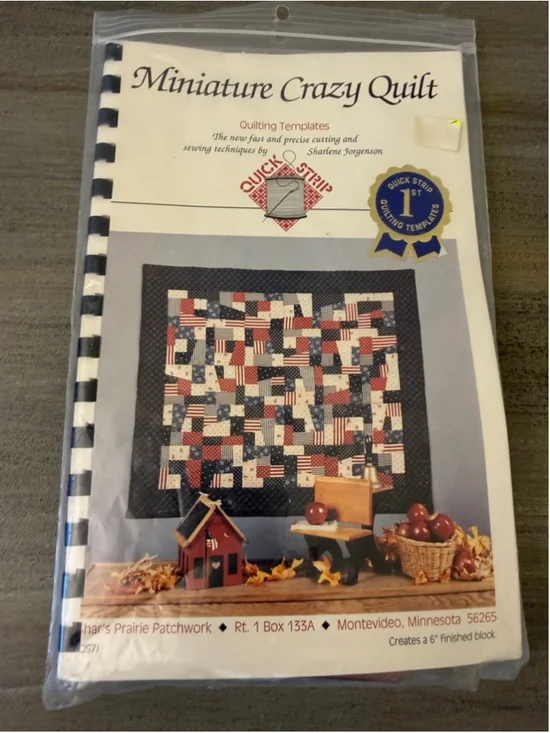 Miniature Crazy Quilt pattern booklet/templates designed by Sharlene Jorgenson
