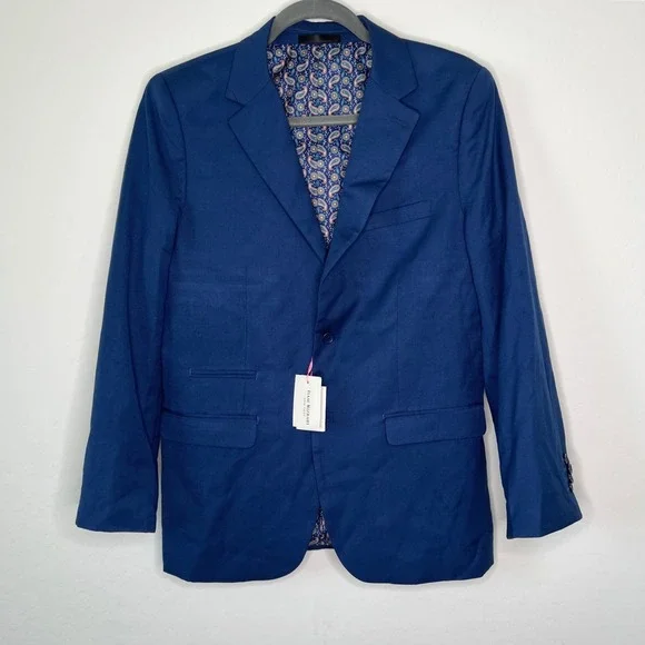 Isaac Mizrahi Blazer Boys Size 18H BlueTwo Button Suit Jacket Husky