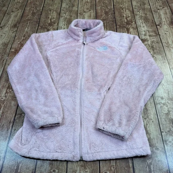 The North Face Osito Fleece Jacket Girls Large Pink Full Zip Fuzzy Soft