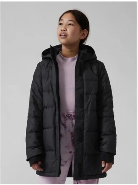 Athleta Girl Snow Day Down Jacket size 8-10 black