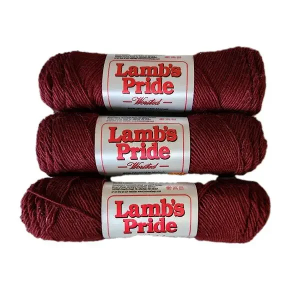 Lot Of 3 Lambs Pride Worsted Yarn Victorian Pink Wool Mohair 4oz Skeins USA
