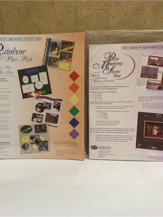Creative Memories Scrapbook Lot - Rainbow Paper& Photo Mounting Sleeves NIP