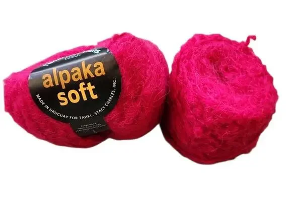 Tahki Alpaka Soft 100% Alpaca Yarn Pink 1 Skein + 1 Ball Fuzzy Bulky Pink