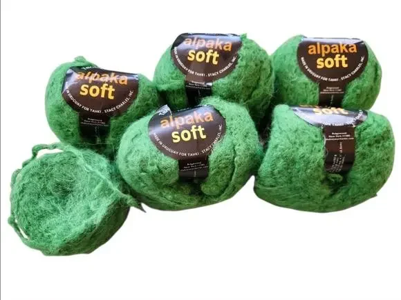 Tahki Alpaka Soft 100% Alpaca Yarn Lot 5 Skeins + Bonus Ball Fuzzy Bulky Green