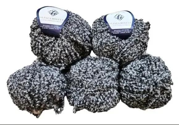 Plymouth Yarn Indiecita Alpaca Blend Boucle Lot 5 Skeins 2 NWT 3 Partial