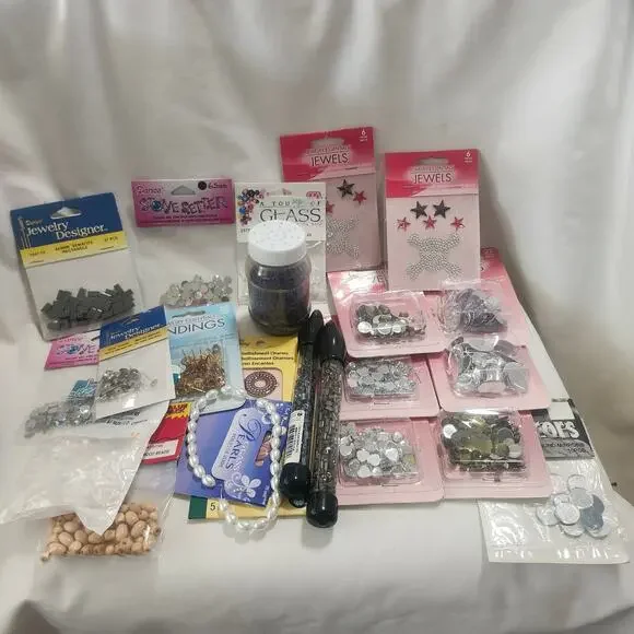22 Packs Beads Bugles Findings Jewels Mirrors Earring Posts Darice B31