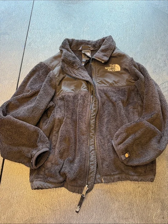 Kids The North Face Black Sherpa Zip Jacket size 7/8