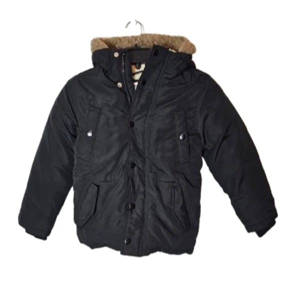 Old Navy Kids Black Winter Sherpa Lined Jacket Size Small 6/7
