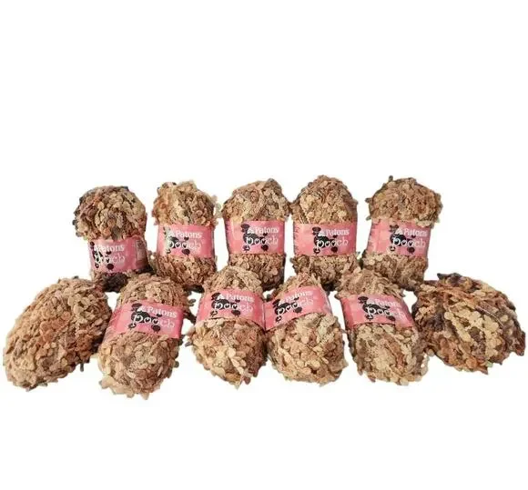 Patons Pooch Yarn Lot 10 Skeins Super Bulky 6 Boucle Textured Brown Tan Cream