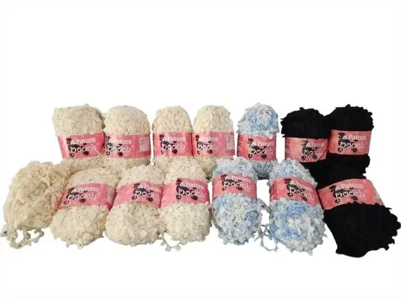 Patons Pooch Yarn Lot 13 Skeins Super Bulky 6 Boucle Textured Multicolor