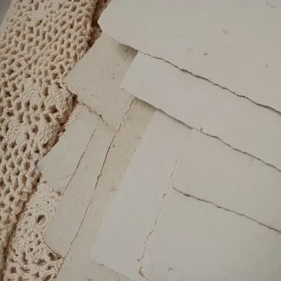 Handmade Papers with Floral Inclusions, 10 Lighter Weight Recycled Sheets