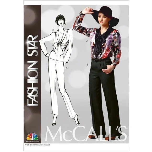 McCall's Sewing Pattern 6601‎ Misses Blouse Pants Size 8-16