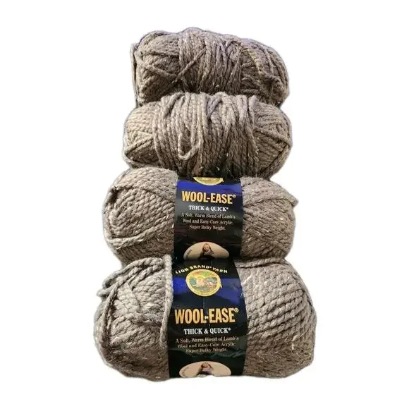 Lion Brand Wool-Ease Thick & Quick Yarn Lot Barley 124 Super Bulky Wool Blend