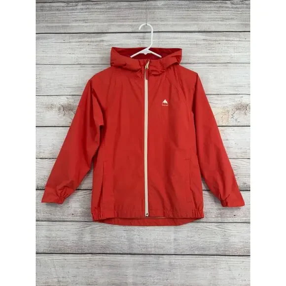 Burton Windom Rain‎ Jacket Youth Large Red Full Zip Hooded