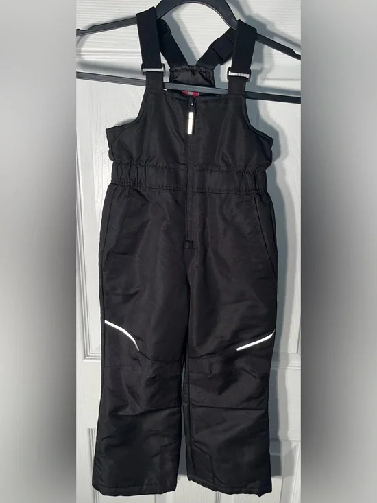 Swiss Tech XS (4-5) Kids Snow Ski Bibs Black Quilted Polyester Unisex‎ Child