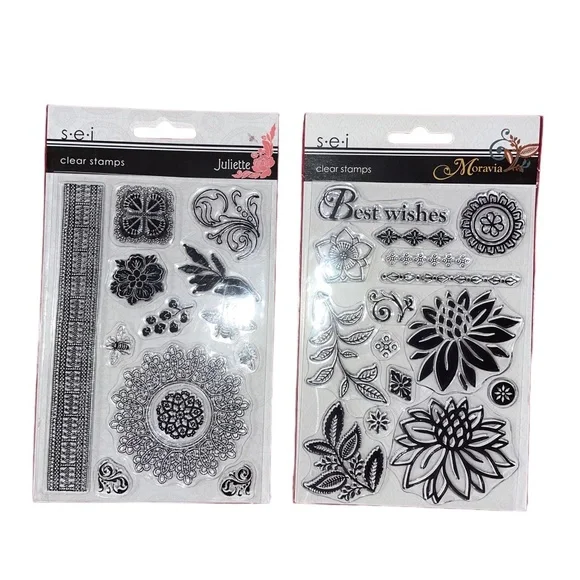 Lot S.E.I Clear Acrylic Stamps Moravia & Juliette‎