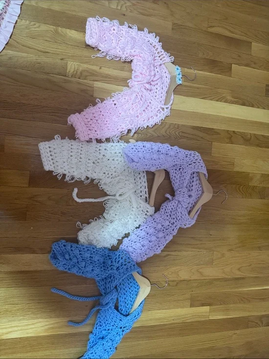 Handmade Crochet Crop Tops - Pastel Mix