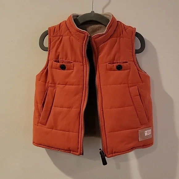 Kitestrings by Hatley size 18 months orange down vest reversible