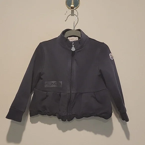 Moncler Jacket girls zip up patch kids baby girls Size 2 T Peplum