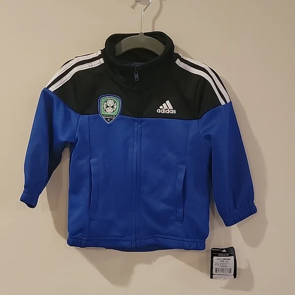 Adidas jacket 12M children's soccer jacket blue and black track jacket Fifa