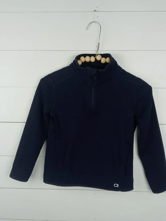 Gap Fit boys 4-5 navy blue quarter zip sweatshirt pullover slight collar