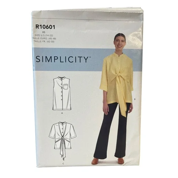 Simplicity R10601 Misses Button-Up Top‎ Size 14-22 Modern Sewing Pattern