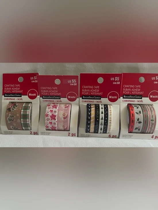 New 4 Pack of Recollections Holiday Washi Tape