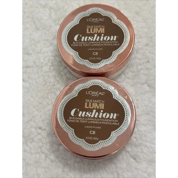 L'Oreal True Match Lumi Cushion Foundation C6 C8 Cocoa 2 Pack New Sealed