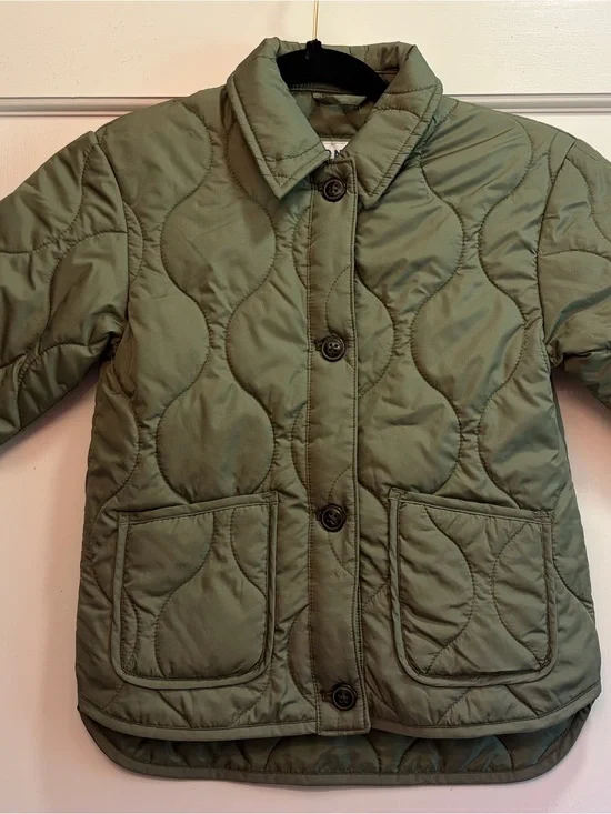 Old Navy Girls Olive Green Light Weight Quilted Jacket L1