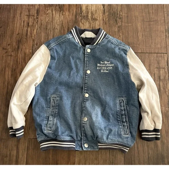 H&M Denim Blue Jean Jacket Toddler /kids Size 5/6‎