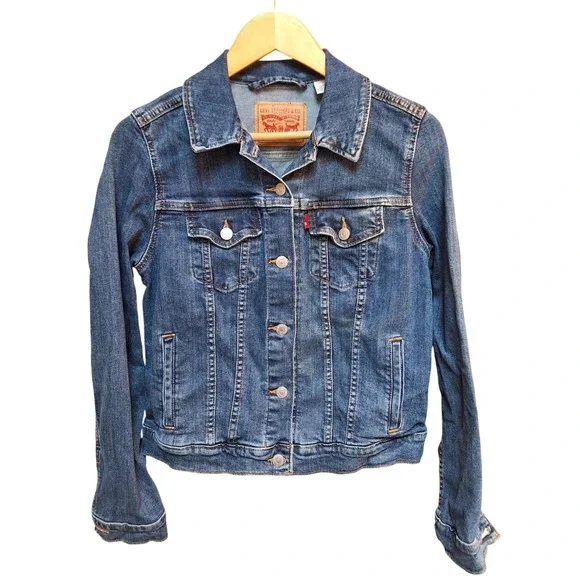 Levis Classic Denim Jacket Youth L/G‎ Slim Fit Medium Wash 19