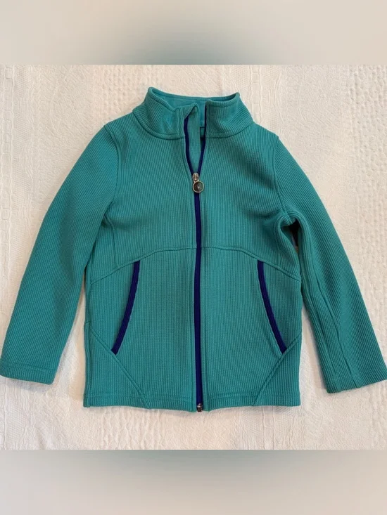 Spyder Girls Endure Stryke Knit Fleece Lined Jacket Size S 7 8 Teal Full Zip