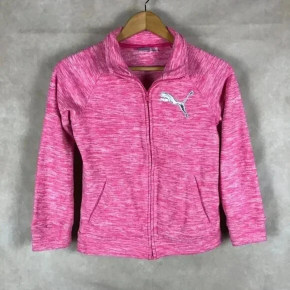 Kids Girls PUMA Pink Fleece Jacket 12-14 Large