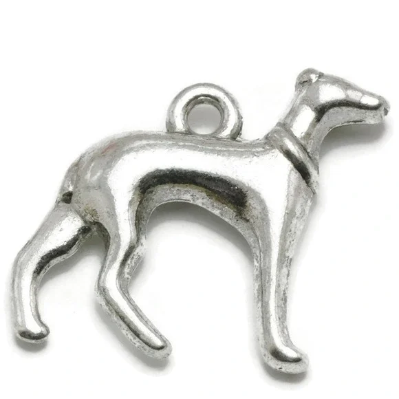 6pcs Dog Charms, whippet‎ greyhound, jewelry making supplies
