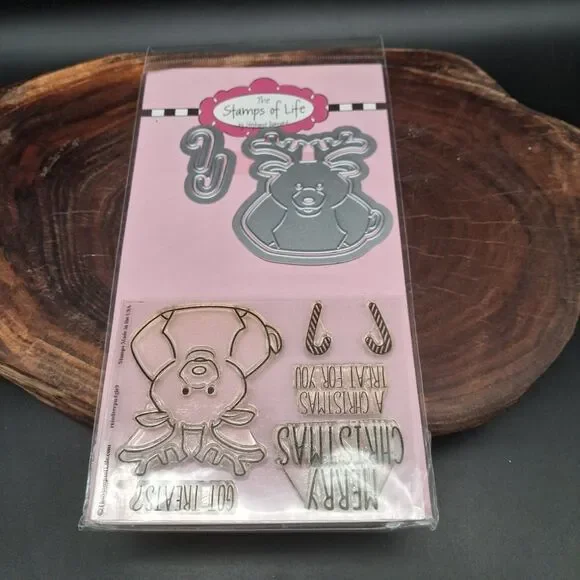 The Stamps of Life ReindeerPudgey9 Stamp & Die Set Retired Stephanie Barnard