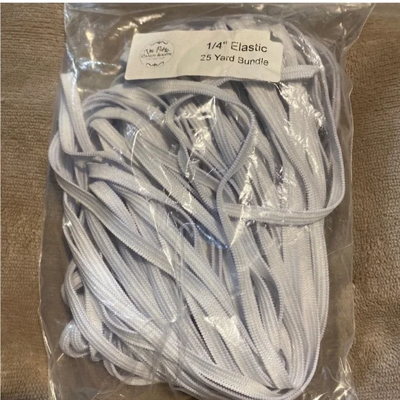 1/4” elastic cord 25 yards White