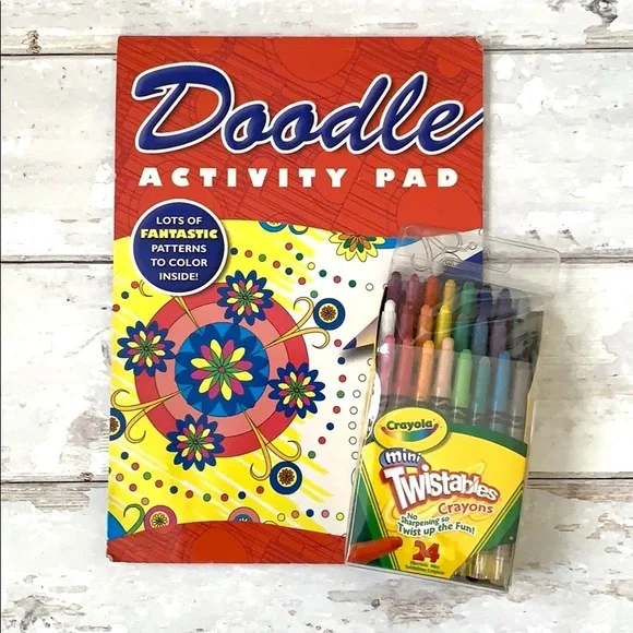 Adult Coloring Book & Crayola Twistables Crayons Mandalas Intricate Designs