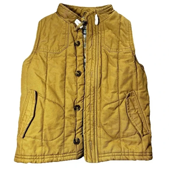 Boys OshKosh Chore Vest Plaid Lined 3T Cowboy Western Rodeo  Quilted Kids‎ Work