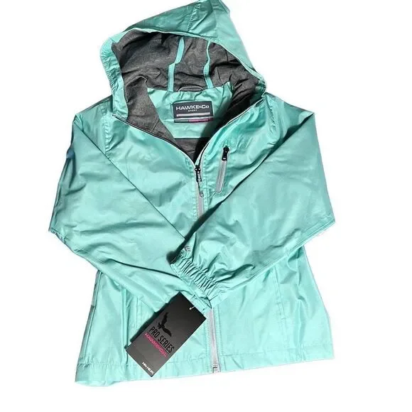 Hawk & Co Kids Insulated Jacket Full Zip Hooded Winter Outerwear Mint Size 7/8