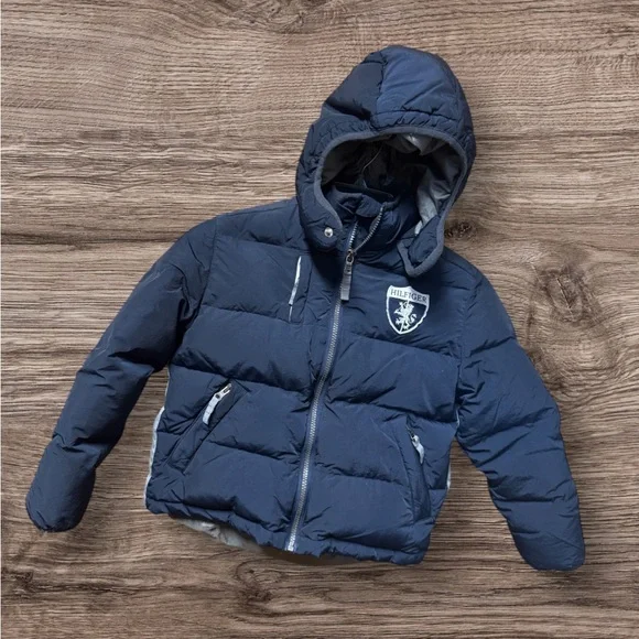EUC Tommy Hilfiger Children Boy's Full Zip Winter Jacket W/Down Fill Outer