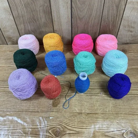 Lace yarn Crystal Yarn Various Colors Acrylic/Rayon 37 oz Total See Photos‎