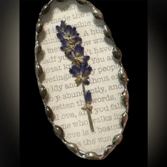AngelicWhimsey   Handmade dried Floral Pendant with Text