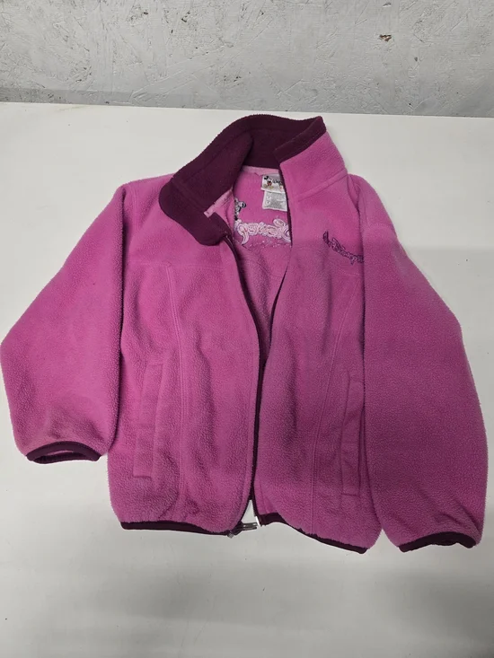 Disney Girls' Bright Pink & Plum Fleece Puffer Jacket