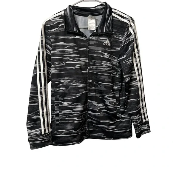 Adidas Kids Track Jacket Full Zip Camo Print Regular Fit Long Sleeve Size Large‎