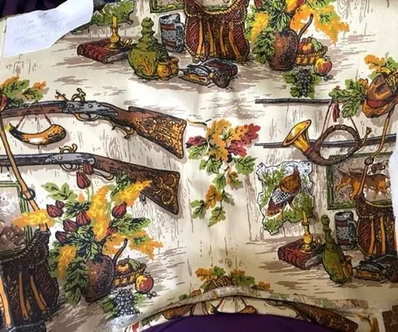 Vintage Upholstery fabric preshrunk size in picture