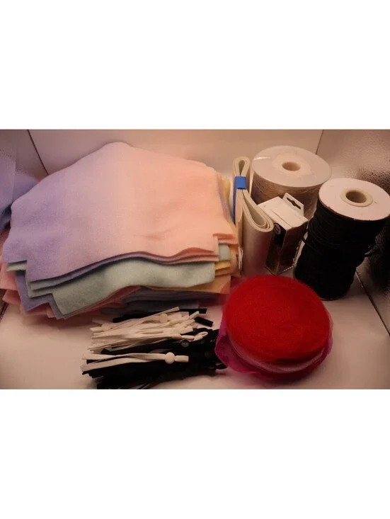 Crafting Supplies Bundle with Felt Sheets, Elastic Bands,etc