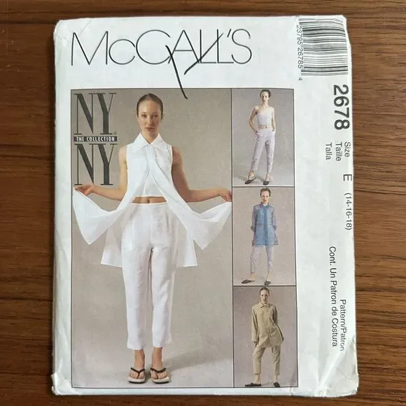 UNCUT McCalls Sewing Pattern 2678 Shirt Top Pants Misses Size 14-18