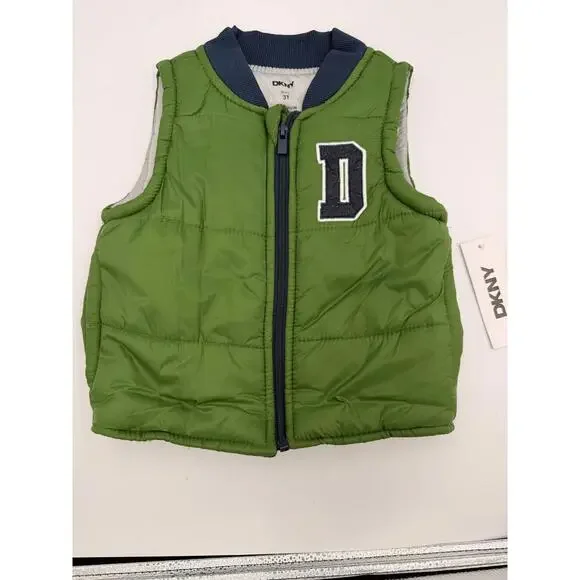 #T20 Sz. 3T DKNY‎ Green puffer vest NWT