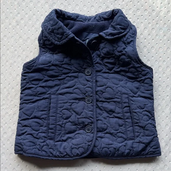 GAP Kids‎ Dutch Blue Heart Quilted Vest Size 12-18M EUC